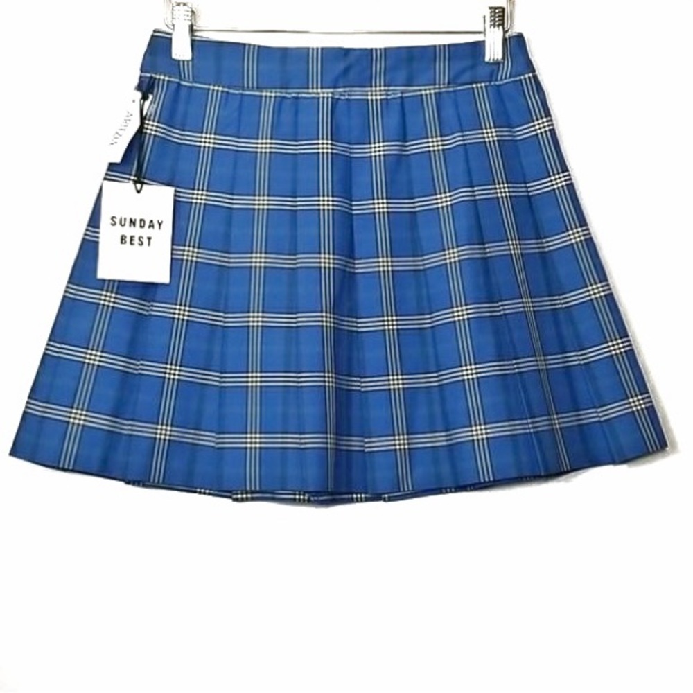 BNWT Sunday Best Blue Checkered Skater Skirt